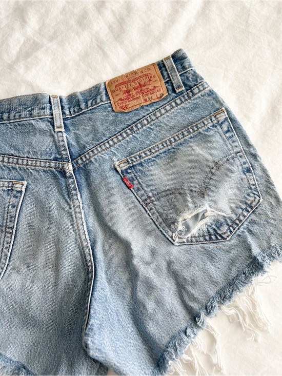 Levi's Pants - Levi's 550s Light Wash Distressed Denim Cutoff Shorts